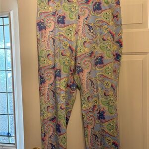 Ralph Lauren Paisley Straight Leg Pants in Light Blue, Green, Navy
